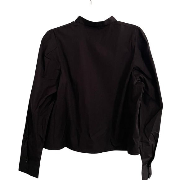 Madewell Puff Sleeve Button Front Shirt Brown Cotton Poplin Womens Medium - Picture 4 of 10